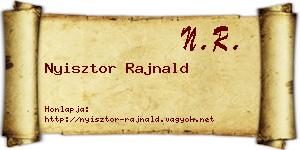 Nyisztor Rajnald névjegykártya